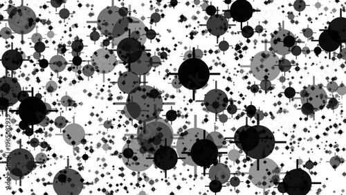 Abstract Background of Grey Spheres with Crosshairs