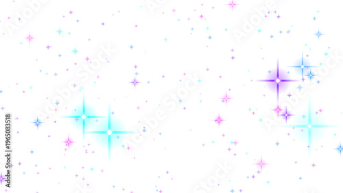 Canvastavla Sparkling Colorful Stars on White Background Design