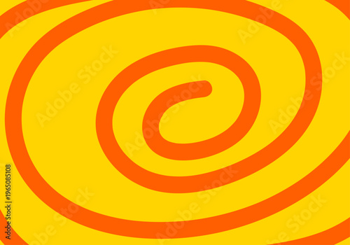 Fondo abstracto de espiral naranja vibrante sobre un fondo amarillo con diseño dinámico y minimalista