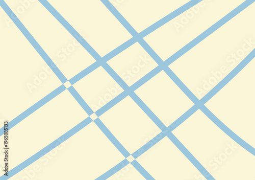 Fondo abstracto de líneas azules cruzadas sobre un fondo crema con un patrón geométrico minimalista