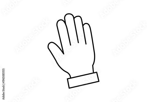 Icono lineal de una mano abierta extendida