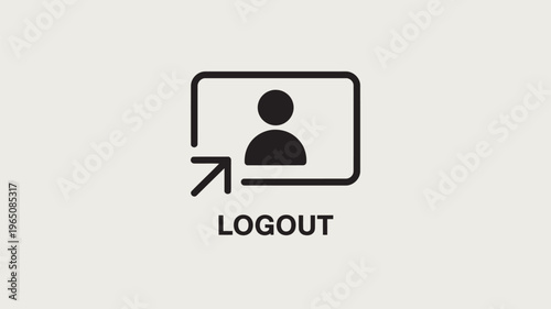 A simple black and white icon of a person logging out of a system