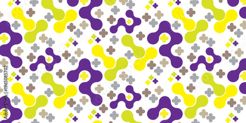 abstract colorful paper overlapping decor fabric textile. seamless pattern with dots gradient meatball circles creative web banner wallpaper textile design.