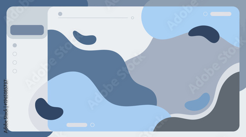 Abstract blue fluid shapes in a modern vector illustration for design projects.
