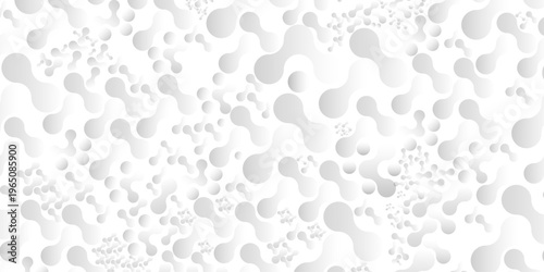 abstract white paper overlapping decor seamless pattern with dots gradient meatball circles creative web banner wallpaper textile design.