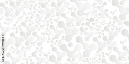 abstract white paper overlapping decor seamless pattern with dots gradient meatball circles creative web banner wallpaper textile design.