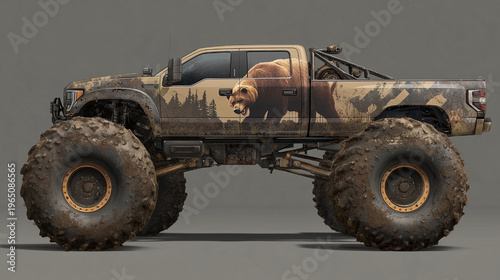 Heavy-duty off-road truck with oversized tires