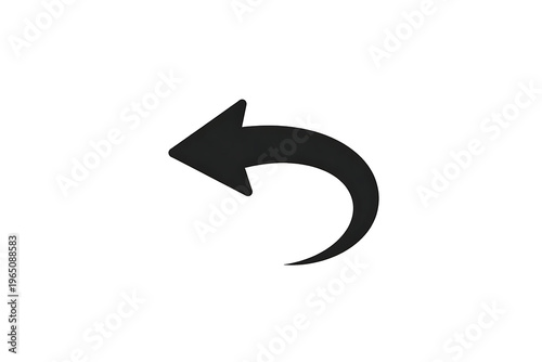 Free Download Curved arrow icon pointing left then turning right clockwise direction simple navigation symbol minimal graphic design clean vector style isolated on a white background - GFXLoad