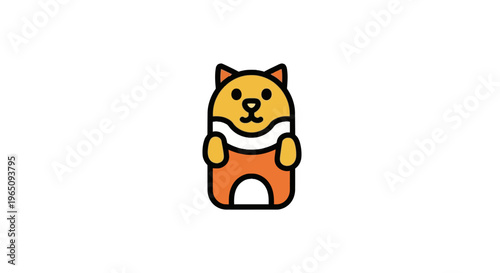 Cute Cartoon Shiba Inu Dog Character.