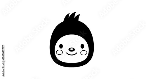 Cute cartoon monkey face closeup.