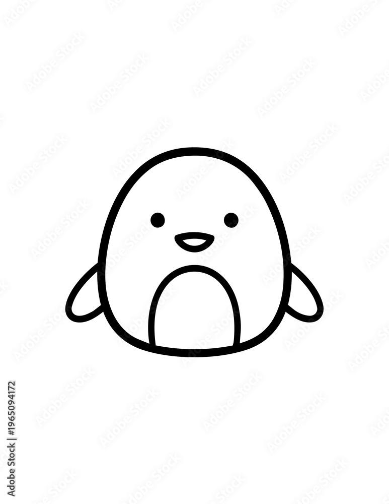 Fototapeta premium Cute Cartoon Penguin Face Closeup.