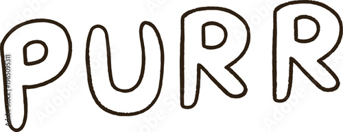 Hand Drawn Purr Text Icon Cute Minimalist Cat Sound Doodle For Pet Lover And Decorative Graphic Design