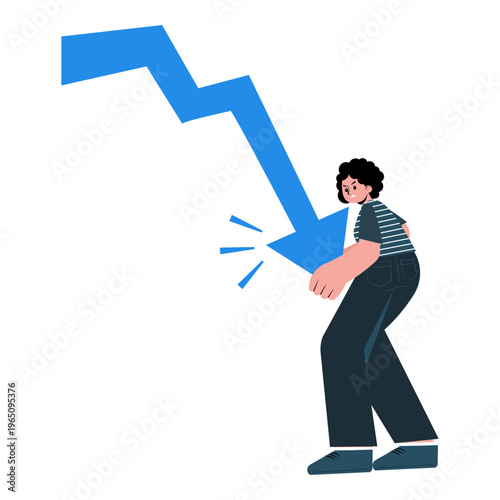 Downfall concept illustration, Downfall cartoon illustration