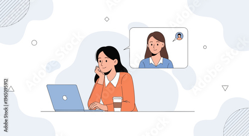 Woman on Video Call Looking Bored, Working From Home