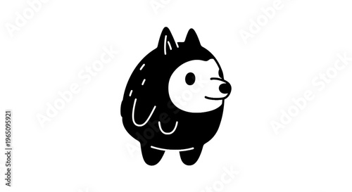 Cute Cartoon Wolf Character Design.