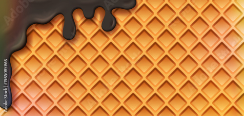 Wafer biscuit texture with melting cream effect, soft flowing sweet pattern, ideal for summer dessert graphics and modern layouts, wafer biscuit texture
