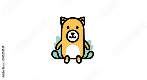 Cute Shiba Inu Dog Cartoon Character.