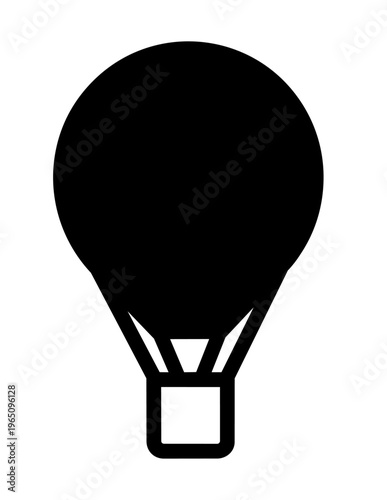Hot air balloon icon silhouette.