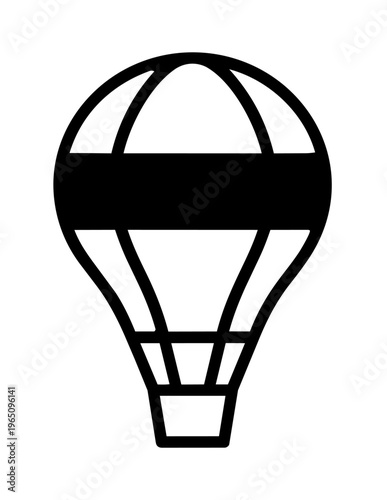 Hot air balloon icon symbol.