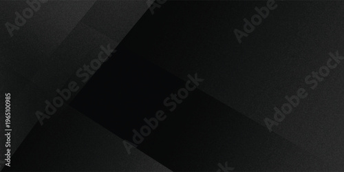 Modern black white abstract background. Minimal. Gradient. Dark grey banner with geometric shapes, lines, stripes, triangles. Design. Futuristic. Cut paper or metal effect.