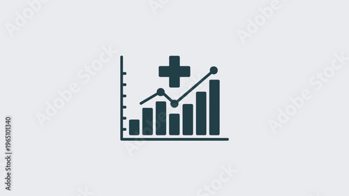 A dynamic bar chart representing growth and positive trends, augmented by an upward-trending line graph and a prominent plus sign, symbolizing progress and expansion in business.