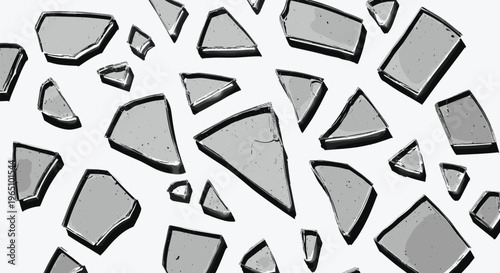 Broken Glass Shards Vector Illustration for Damage, Cracked Surfaces, and Destruction-Themed Graphics