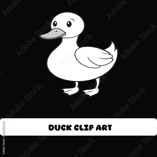 duck clip art black and white