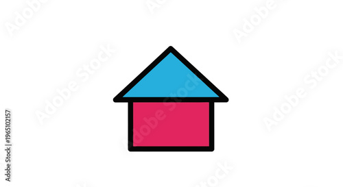 Simple colorful house icon symbol.
