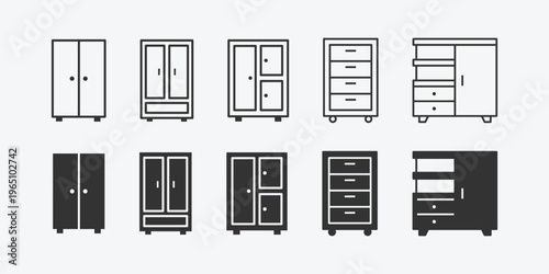 Collection of various wardrobe and cabinet designs