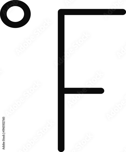Fahrenheit temperature symbol simple vector icon for weather 
