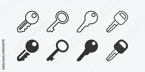 Collection of various keys in different styles and shades