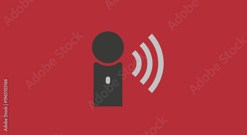 A vector eps illustration of a person icon broadcasting a signal.