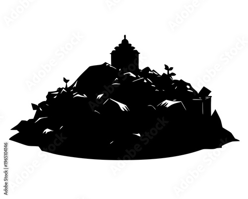 Waste Dump Pollution Silhouette Icon Vector Design