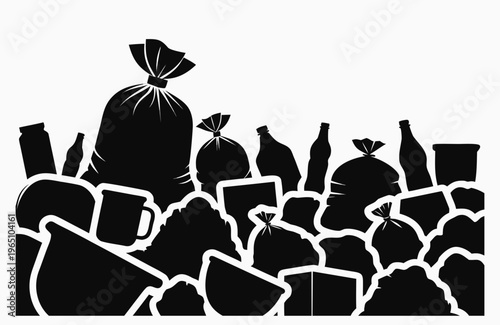 Waste Dump Pollution Silhouette Icon Vector Design