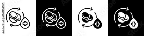 Red blood cells black and white icon design concept
