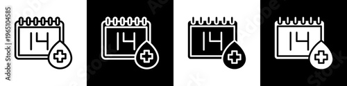  Calendar black and white icon design concept