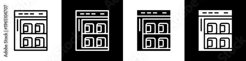  Blood fridge black and white icon design concept