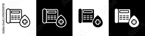  Emergency call black and white icon design concept