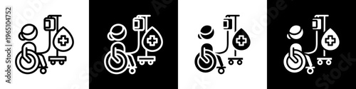 Patient black and white icon design concept