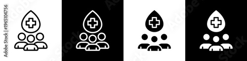 Blood donors black and white icon design concept