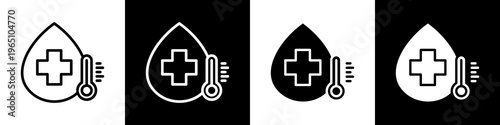 Blood temperature black and white icon design concept