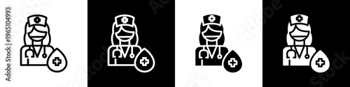  Doctor black and white icon design concept