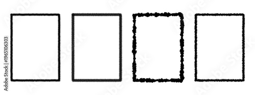 Distressed Grainy Frame Borders Set - 4 Textured Rectangle Vector Elements for Grunge Poster Design