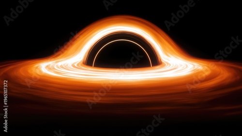 Stunning Black Hole Artwork with Luminous Accretion Disk in Cosmic Space