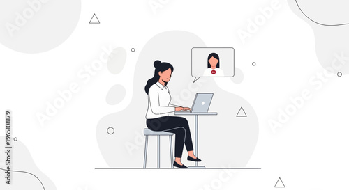 Woman on Video Call, Working Remotely, Online Communication, Business Meeting