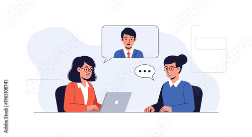 Diverse team in video conference meeting, remote collaboration, business discussion