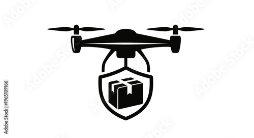 A drone delivering a protected package, symbolizing safe and secure shipping.