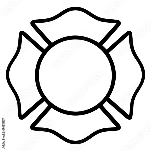 Firefighter SVG Maltese Cross Fireman Badge Emblem Vector Cut File