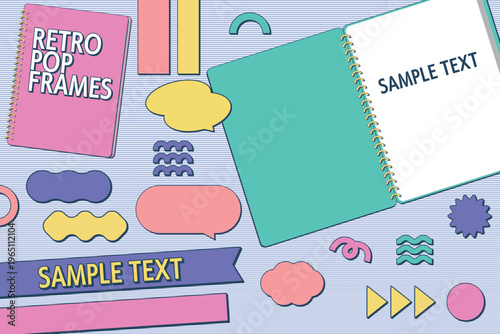レトロポップなノート・フレームセット
