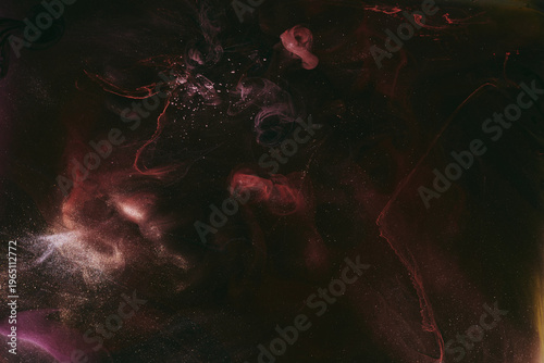 Luxurious abstract dark background. Explosive colors wallpaper, outer space pattern. Dynamic paint backdrop.